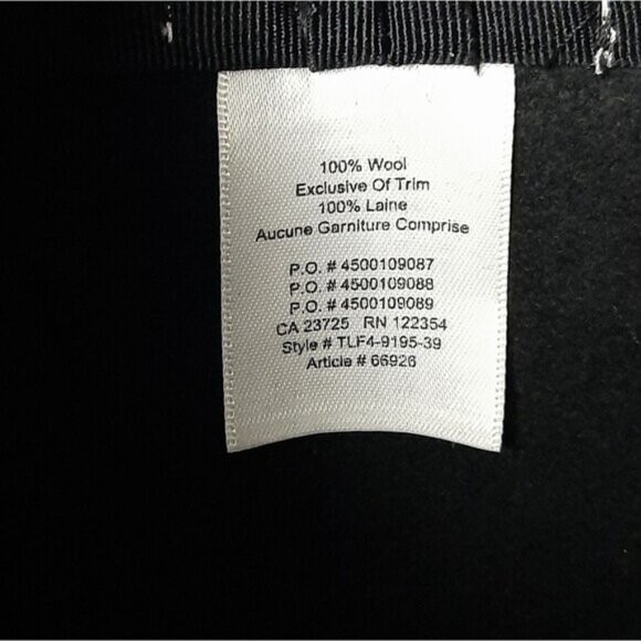 AUXILIARY Aritzia 100% Wool Felt Fedora Hat Tonal Ribbon Detail Black Sz S - M - Picture 15 of 16